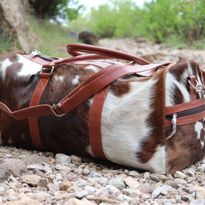 Sac de voyage en cuir de vachette, style personnalisé, sac de voyage en toile - Product Image 2