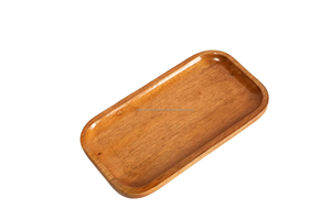 Plateau en bois artisanal avec émail de style folklorique Meena, design rectangulaire avec compartiments pour différentes portions - Product Image 3