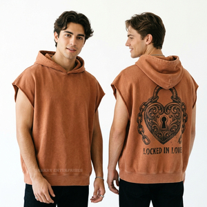 Sweat à capuche de luxe pour homme, 500 GSM, en molleton bouclette, design minimaliste, haut de gamme, personnalisable, marque privée - Product Image 4