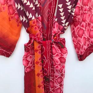 Mezcla de seda Poly Silk Kimono Jacket Cardigan Jacket Vintage Kimono - Product Image 5