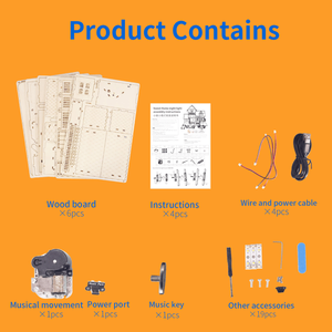 Puzzle 3D in Legno Sweet Home con Carillon, Miniatura Fatta a Mano per Kit Casa delle Bambole, Luci Notturne LED, Costruzione Fai-da-Te - Product Image 3