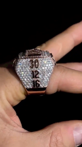VVS Moissanite Fully Iced Out Championship <b>Ring</b> Personalized <b>Initial</b> <b>Ring</b> Hip Hop Large Square <b>Ring</b> Heavy Statement <b>Ring</b> for Him - Product Image 4
