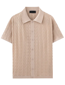 Polo de Punto de Verano para Hombre de Alta Calidad, Casual, de Color Sólido, con Botones, Transpirable, de Manga Corta - Product Image 3