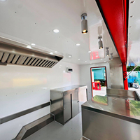 Conteneur de service de grande capacité pour remorque alimentaire avec équipement personnalisé pour la vente de BBQ, pizzas, kebabs, shawarmas et autres plats rapides en entreprise de restauration de rue