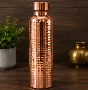 ขวดน้ำทองแดงแท้ Zenith Hydration Pure Hammered Copper Wellness Bottle ขวดน้ำทองแดงแบบอายุรเวท ขวดทองแดงทำมือ ขวดทองแดงกันรั่ว - Product Image 5
