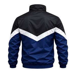 Chaqueta Cortavientos para Hombre con Bloques de Color, Ligera, Resistente al Viento, con Cierre Completo, Chaqueta Deportiva Impermeable para Actividades al Aire Libre - Product Image 3