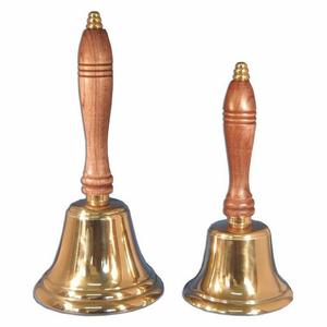 Juego de Campanas Decorativas de Latón para Iglesia con Mangos de Madera Tallados, Acabado Dorado, Campanas Religiosas Hechas a Mano para Uso en Iglesias - Product Image 2