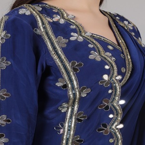 Royal Designer Style Women’s <b>Set</b> Designer Shrug Saree Blue <b>Colour</b> With Mirror Beads & Sequence work For Every Occasion - Product Image 6