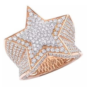 3.00 Carat Round Shape Lab Grown Diamond Star Ring VS Clarity EF Color Vintage Ring with 14K Gold for Men Jewelry - Product Image 1