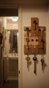 Porta llaves de madera para colgar en la pared, nuevo diseño para la decoración del hogar y la sala de estar, porta llaves de madera a precio económico. - Product Image 4