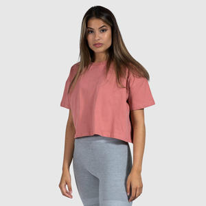 T-shirt court en coton uni pour femme, personnalisable avec logo, collection été 2026, manches courtes, confortable, service OEM - Product Image 6