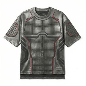 Camiseta Urbana de Diseño Metálico Premium, Estilo Oversize, Moda Casual de Lujo para Hombre, Europa, Estados Unidos, MALUZA INDUSTRIES - Product Image 1