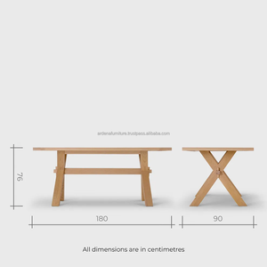 Ensemble de table à manger rectangulaire en bois, design contemporain moderne durable, meubles de salle à manger pour appartement, maison, ferme, école - Product Image 6
