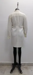 Vestido Camisero de Lino para Mujer, Manga Larga, Botones al Frente, con Bolsillos, Estilo Casual para Verano - Product Image 2