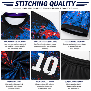 Men's Heat-<b>Transfer</b> Printed Durable Soccer Jersey Shorts Set Moisture Wicking Polyester Regular Fit Elastic Waist All Seasons - Product Image 6