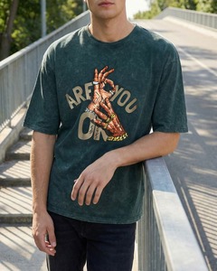 Men <b>Drop</b> Shoulder Oversized Tee Boxy Cotton Short Sleeve Casual Graphic Extended Hem Streetwear Loose Top top mens oversized <b>box</b> - Product Image 2