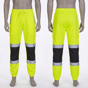 Pantalon de travail haute visibilité RICSA INTERNATIONAL pour homme, jaune et noir, en polyester, avec bandes réfléchissantes, plusieurs poches, uniforme de sécurité - Product Image 4