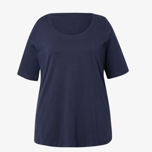 Camiseta de Algodón Extra Grande para Mujer, Cuello Redondo, Transpirable, Informal, Fabricante de Ropa OEM ODM, Venta al Por Mayor Personalizada - Product Image 1
