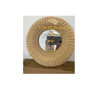 Super Sale Modern Eco-Friendly Natural Rattan Woven <b>Mirror</b> Eco-Friendly For Resort Hotel Restaurant - Product Image 1