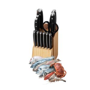 Set di coltelli da cucina per uso domestico e commerciale con ceppo portacoltelli per utensili da pesce - Product Image 1