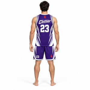 Ensemble de maillot de basket-ball pour hommes, chemise de sport sans manches, short assorti, respirant, pour entraînement et matchs sportifs - Product Image 2