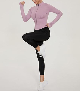 Girls' Reversible <b>Yoga</b> <b>Jacket</b> 3-Piece Set Full Sleeve Four-Way Stretch Breathable Quick Dry Eco-Friendly Spandex/Nylon Material - Product Image 3
