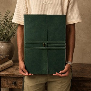 Diario de Cuero Hecho a Mano Extra Grande, Personalizado, Encuadernado Estilo Vintage, Cuaderno de Escritura Grimoire, Papel Rústico con Borde Deshilachado, Regalo, 100 Hojas - Product Image 2