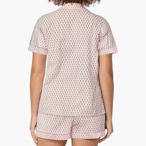 High Quality 100% <strong>Cotton</strong> <strong>Gauze</strong> <strong>Women's</strong> Short Sleeve <strong>t-shirt</strong> and Shorts Set Hot Sale Night suit Style Summer Two Pieces Set OEM - Product Image 3