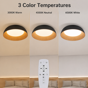 Plafonnier LED moderne avec télécommande, 3 températures de couleur, dimmable, en acrylique et fer, 36W, rond, pour chambre et salon, montage encastré - Product Image 2