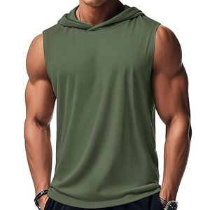 Camiseta Deportiva Personalizada de Algodón para Hombre, Sin Mangas, Corte Holgado, para Gimnasio y Fitness - Product Image 2