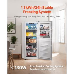 11 Cu.Ft convertibile senza gelo Freezer verticale pannello di controllo temporaneo porta reversibile ripiani in vetro LED frigo in piedi - Product Image 2