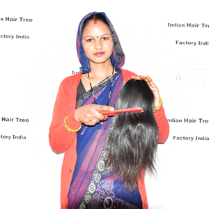 Ventes en gros de mèches de cheveux humains indiens naturels alignés sur les cuticules, lisses, provenant d'un seul donneur, tissage double, sans traitement chimique - Product Image 1