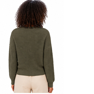 2026 Women's Olive Green V-Neck Cardigan Full Sleeve Button Front Casual Sweater Solid Color Autumn Wear 100% Acrylic Knitted - Product Image 3