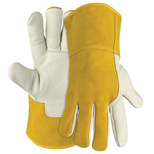 Gants de soudage TIG haute performance en cuir pleine fleur et croûte de cuir, ignifuges, robustes, pour la construction - Product Image 1
