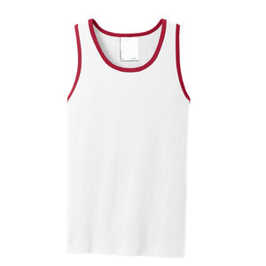 <b>Men's</b> <b>White</b> Cotton Tank Top O-Neck Solid Color Casual Wholesale Ergonomic Fit Muscle Singlet Panel Designed Sports Tank Top - Product Image 4