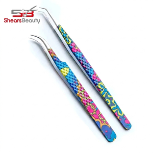 Diamond Grip L Type High Quality Precision Anti Static Custom Logo Durable Eyelash Tweezers Stainless Steel Eyelash Tweezers - Product Image 4