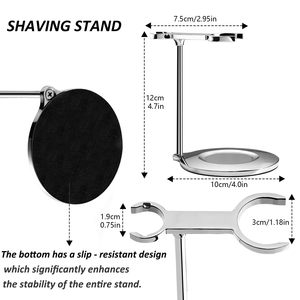 Kit de brochas de afeitar para hombres, juego de brochas de afeitar 3 en 1, incluye brocha de afeitar, arco de afeitar, acero inoxidable, alta calidad - Product Image 5