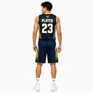 Tenue de basketball de haute qualité pour hommes, ensemble maillot et short personnalisés pour équipe, design sublimé, tissu respirant, vêtements d'entraînement sportif - Product Image 5