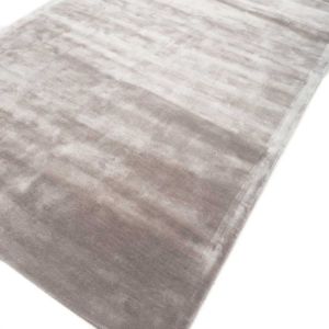 Modern Solid Plush <b>Thick</b> PET Friendly Washable Non-Slip Cotton Backing Hand Tufted Silver Dark Beige Silk Cut Rug for Home Hotel - Product Image 1
