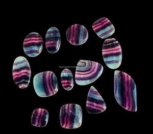 Cabochon de pierres précieuses en vrac, multi-fluorite naturelle, forme mixte polie, cabochon en cristal de toutes tailles pour la fabrication de pendentifs et de bijoux - Product Image 3