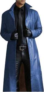 Abrigo Largo de Cuero, Hecho a Mano, de Lujo, Abrigo Largo de Diseñador Premium - Product Image 3