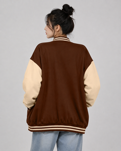 Trendy Women's Custom Varsity Jacket Snap <b>Button</b> Baseball Bomber Letterman Coat College Style Premium Casual Streetwear Fashion - Product Image 4