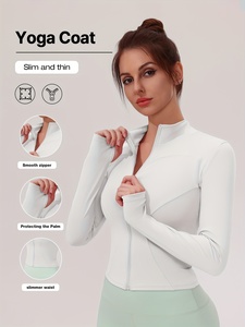 Fashion Yoga <b>Jacket</b> Womens Slim Athletic <b>Workout</b> Fitness Running <b>Jacket</b> Premium Activewear Custom Logo OEM ODM Private Label Who - Product Image 4