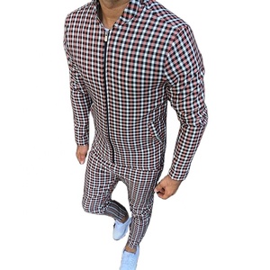 Wholesale Men's Urban Front Zipper Enclosure Track Suit With Ribbed Hem & Cuff Zip <b>Up</b> Printed Fabric Sublimated Sweat Suit Set - Product Image 1