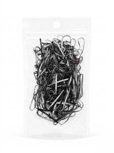 Élastiques à cheveux ronds en TPU Uniband, noir/gris, haute qualité, unisexe, fabriqués en Corée, usage quotidien, emballage en sachet OPP. - Product Image 2