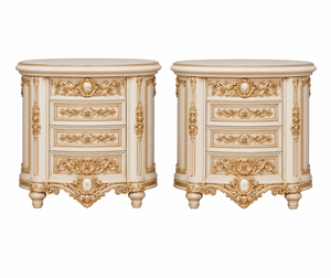 Grand Baroque Style Round Bed with Ornate <b>Wardrobes</b> Luxury Victorian Round Bed Set with Ornate <b>Wardrobe</b> for Villa & Hotel USA - Product Image 4