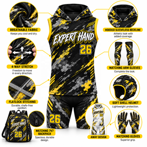 Ensemble Maillot et Short de Football Américain Personnalisé 7V7 en Compression, Tenue d'Équipe Sublimée pour Jeunes et Adultes, Faible MOQ - Product Image 6