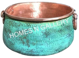 Copper Green Patina <b>Bathroom</b> Hammered Sink Hotel <b>Bathroom</b> <b>Kitchen</b> Sink With Finest Quality Sink at Affordable Price - Product Image 3