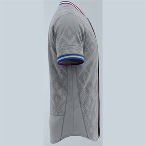 Custom Gray Baseball Jersey Men's Short Sleeve Geometric Pattern Breathable <b>Polyester</b> Sport <b>Shirt</b> Regular Fit Front 3DEmbroidery - Product Image 3