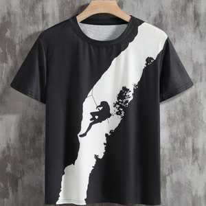 เสื้อยืดโอเวอร์ไซส์ผ้าเจอร์ซีย์คอตตอน 100% พิมพ์ลายพัฟฟ์ แบรนด์ดีไซเนอร์สั่งทำ เสื้อยืดผู้ชายขายส่ง - Product Image 1